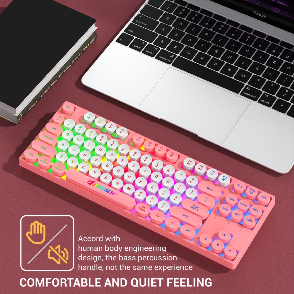 DK-600A Multimedia Keyboard Mini Jertech RGB Light Retro Punk Style - ACS