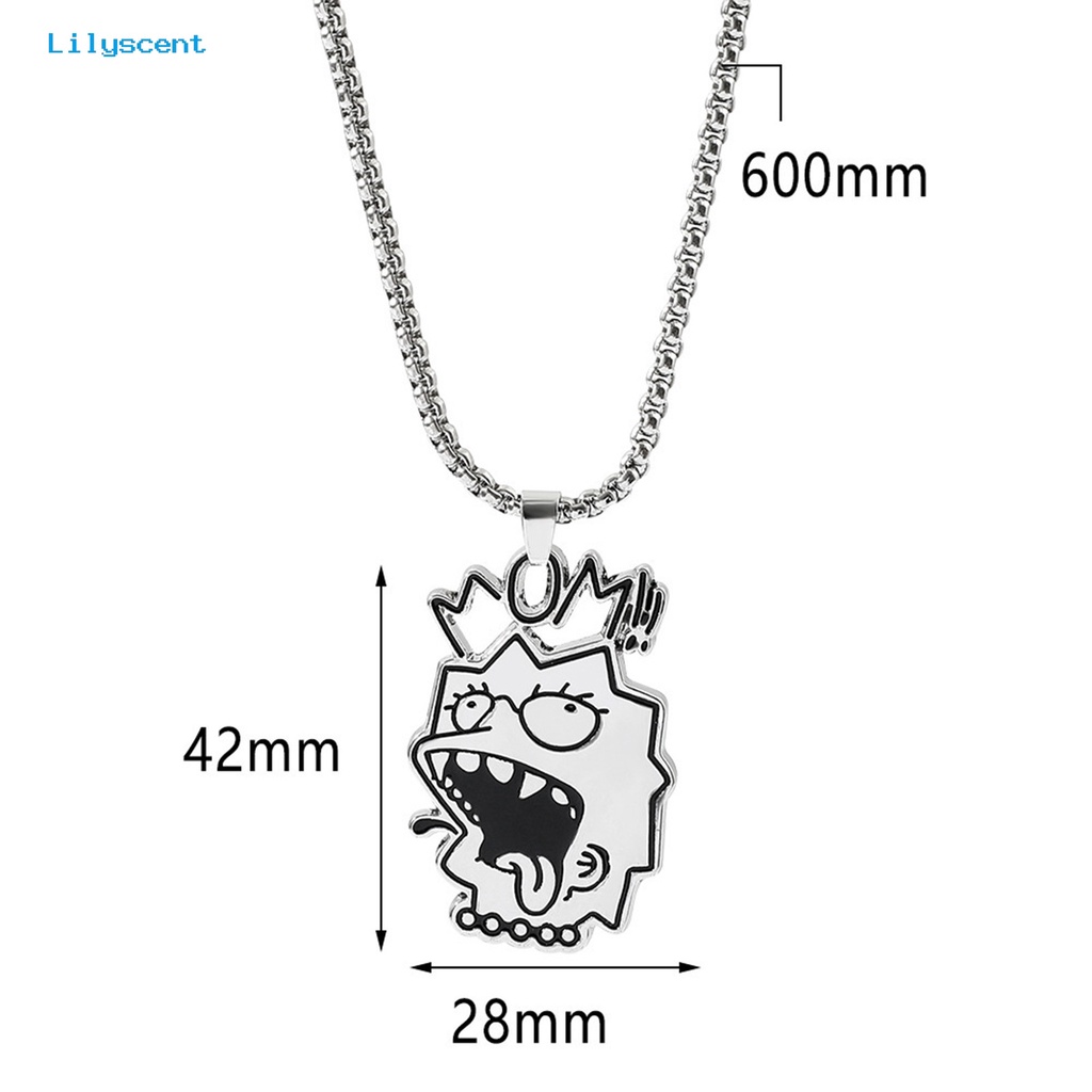 [LS] Liontin Kalung Adjustable Ringan Mudah Dipakai Alergi Gratis Lucu Hias Titanium Steel Hip Hop Kalung Dengan Liontin Kartun Hadiah Untuk Remaja