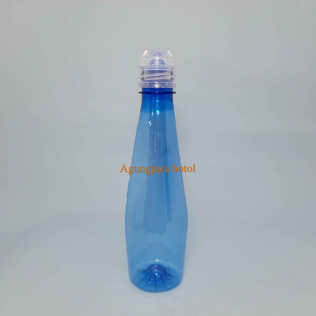 Botol Pet 380 Ml Hdo Biru Tutup Aqua Exlusive / Botol Plastik / Botol Pet Food / Botol Minuman / Bot
