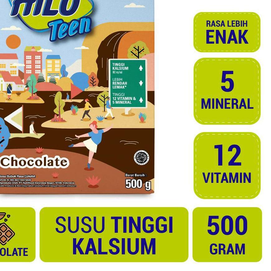 

♢ HiLo Teen Chocolate 500 gram - Susu Tinggi Kalsium Rendah Lemak ✿