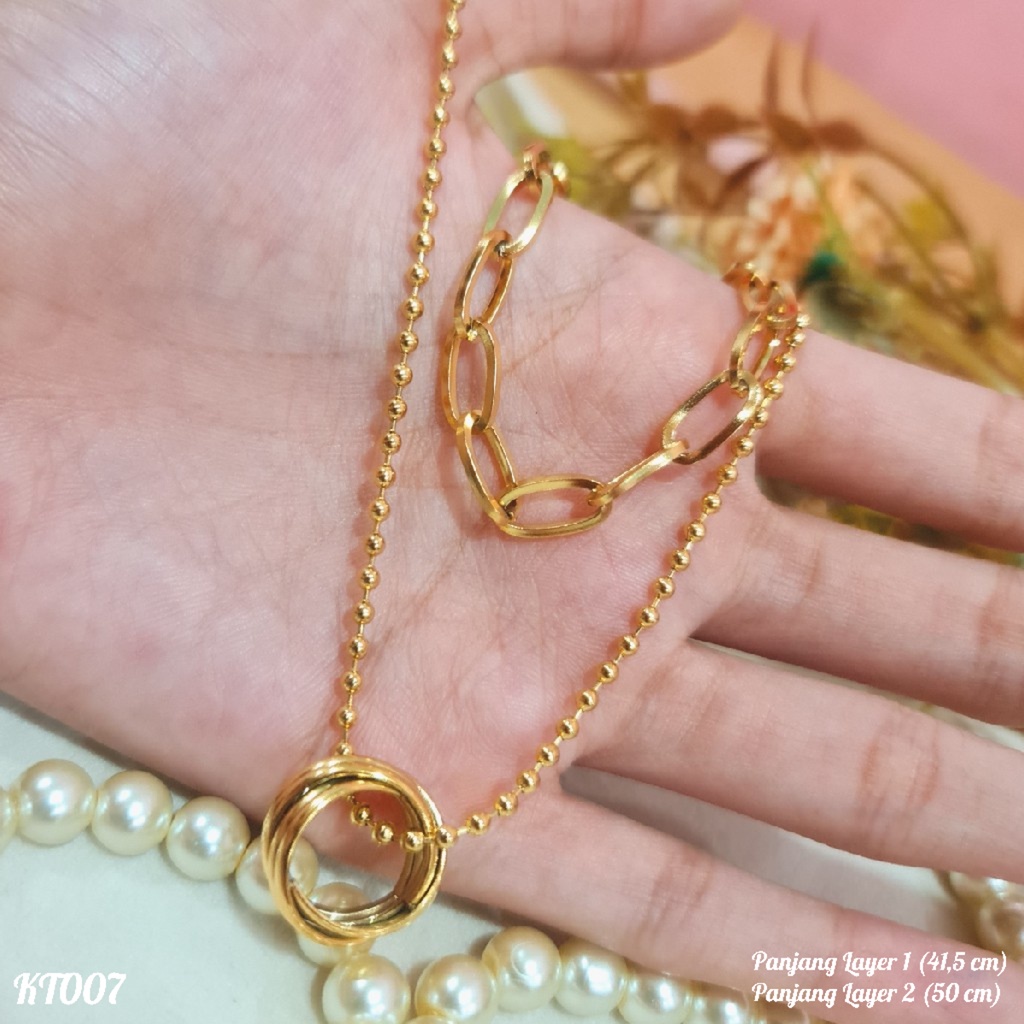 PGX Kalung Titanium Wanita Anti Karat Aksesoris Fashion Perhiasan Premium - KT007