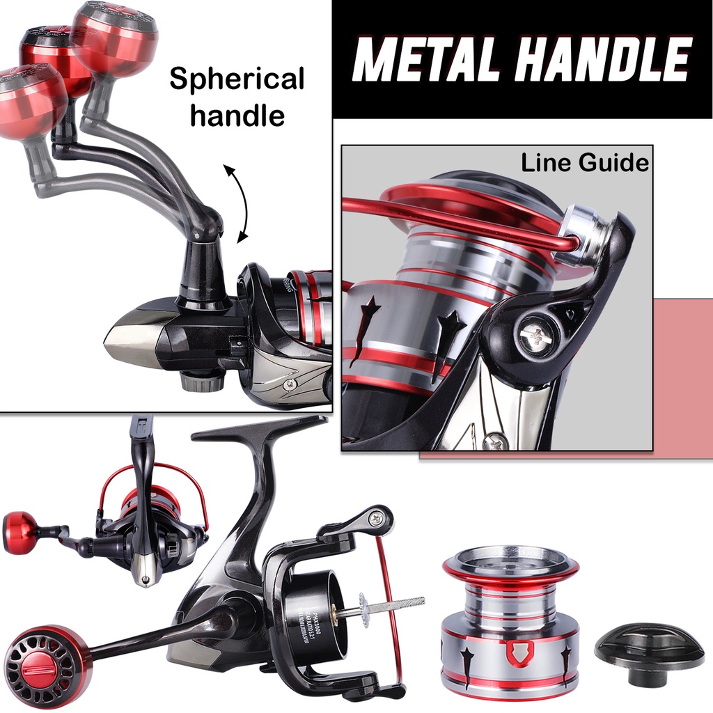 Reel Pancing Logam Max Drag 12LB 1000-5000 Model Cocok Untuk Memancing Di Laut Di Semua Perairan Fishing Reel Powerful Gulungan Pancing