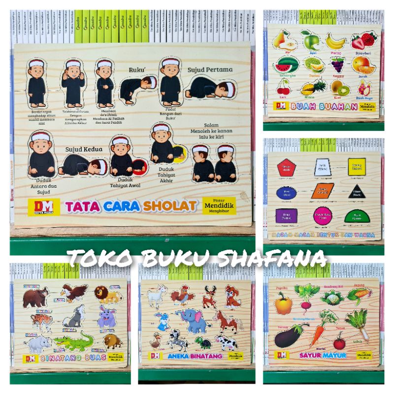 PUZZLE / PUZLE / PAZEL KAYU - MAINAN EDUKASI ANAK ANGKA HURUF BUAH BINATANG HIJAIYAH