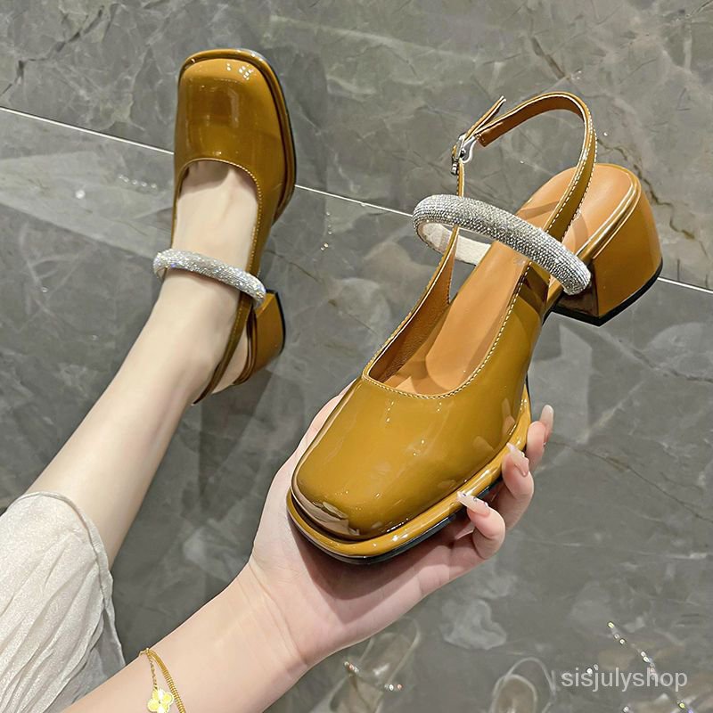 [✅BISA COD] #Sisjuly# Sepatu hak tinggi baru retro Prancis wanita tebal dengan sepatu tunggal kepala