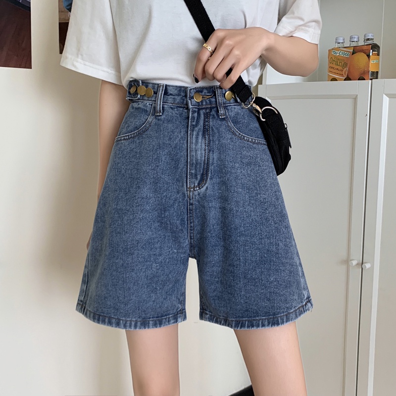 Biru Highwaist Celana Pendek Jeans Wanita Import