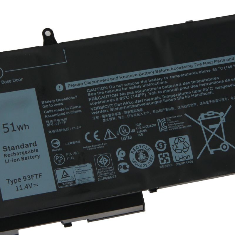 Baterai dell latitude 5580 5480 5280 93FTF 51Wh