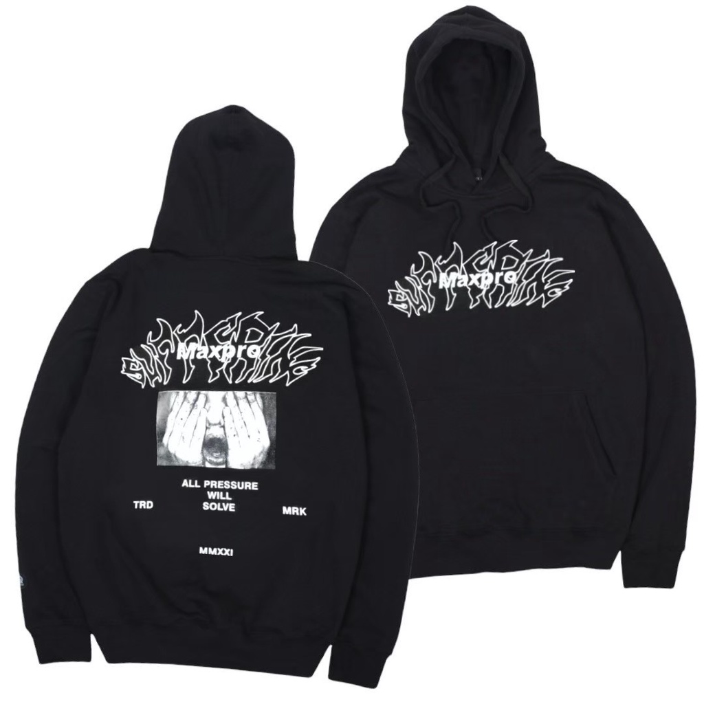 Hoodie Maxpro Pria Distro Hitam  ABILITY COMPANY Hodie Pria Hodie Distro Bandung Unisex