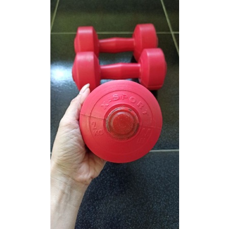 barbel warna dumbel warna plastik 2kg