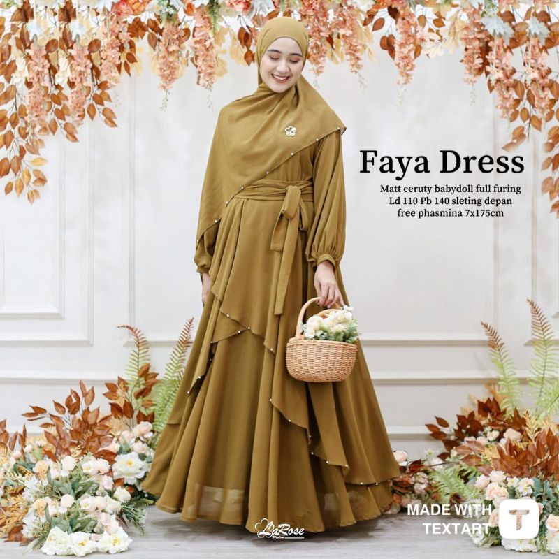 FAYA DRESS HIJAB  MATT CERUTY BABYDOLL, FASHION MUSLIM (MADANI)