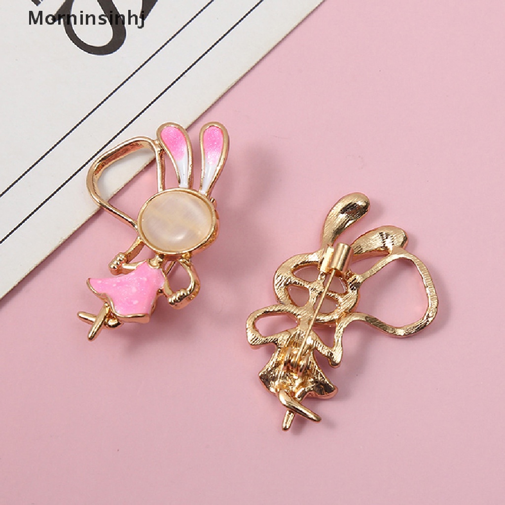 Mornin Retro Skipping Rope Rabbit Bros Untuk Wanita Pakaian Mantel Enamel Hewan Bros Pin Hadiah id