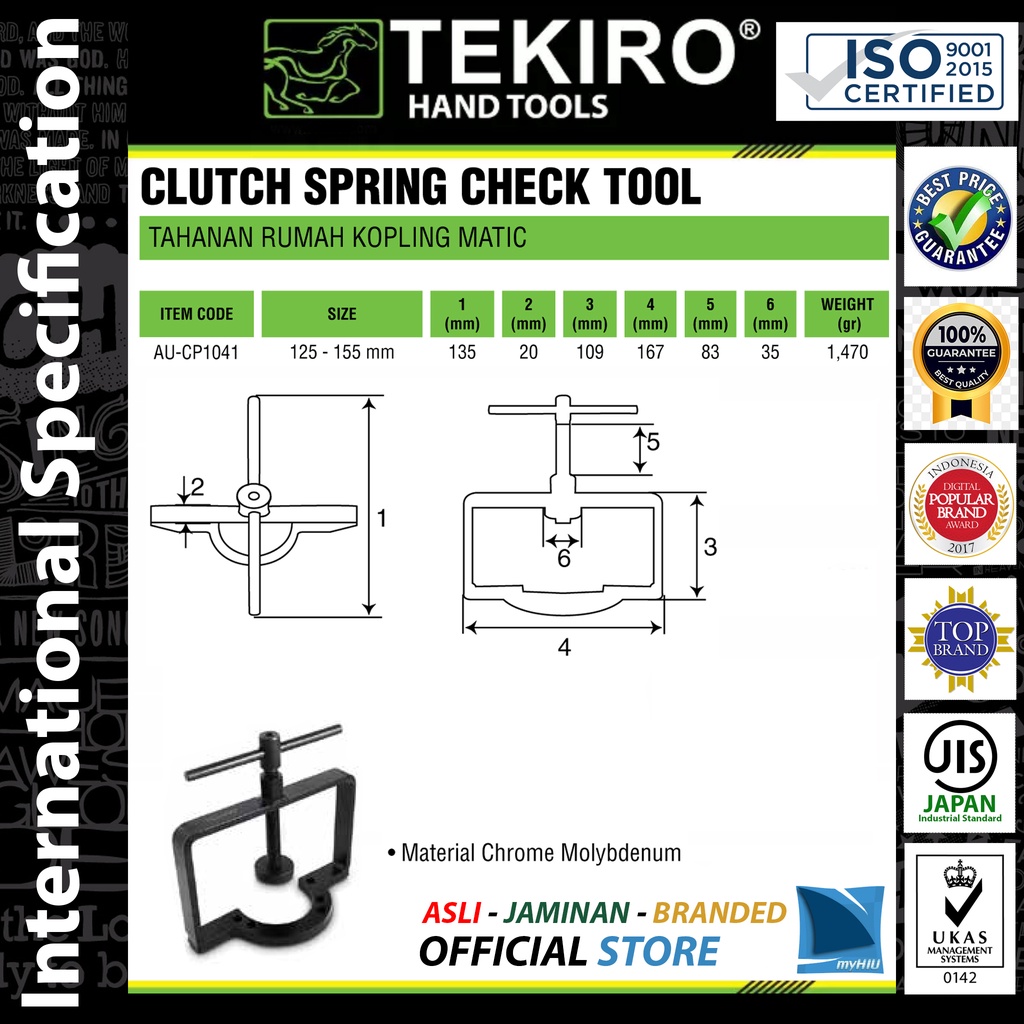 Tahanan Rumah Kopling 125 - 155 mm Motor Matic / Clutch Spring Check Holder Tool Professional TEKIRO