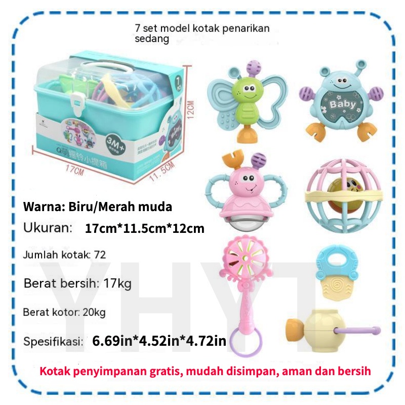 Mainan Kerincingan Bayi 0-12 Bulan Pendidikan Awal Teether Bayi Set Rattle Bayi Musik