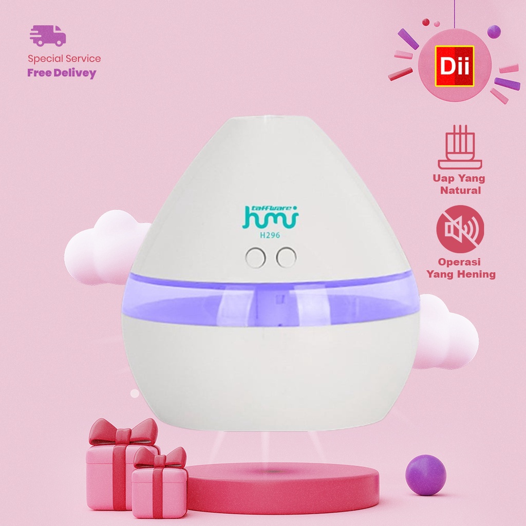 Taffware HUMI Air Humidifier Aromatherapy Night Light 300ml - H296 diffuser ruangan keluar uap asap 