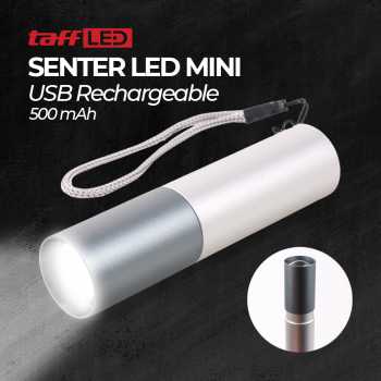 Senter LED Mini Flashlight 3 Mode Cahaya USB Rechargeable Aluminium Body XPE / Senter Mini Led Super Terang Cahaya Putih / Lampu Senter LED Outdoor Camping Hiking Gunung Waterproof Anti Air Murah Multifungsi / Senter Swat Police Led Flashlight Original