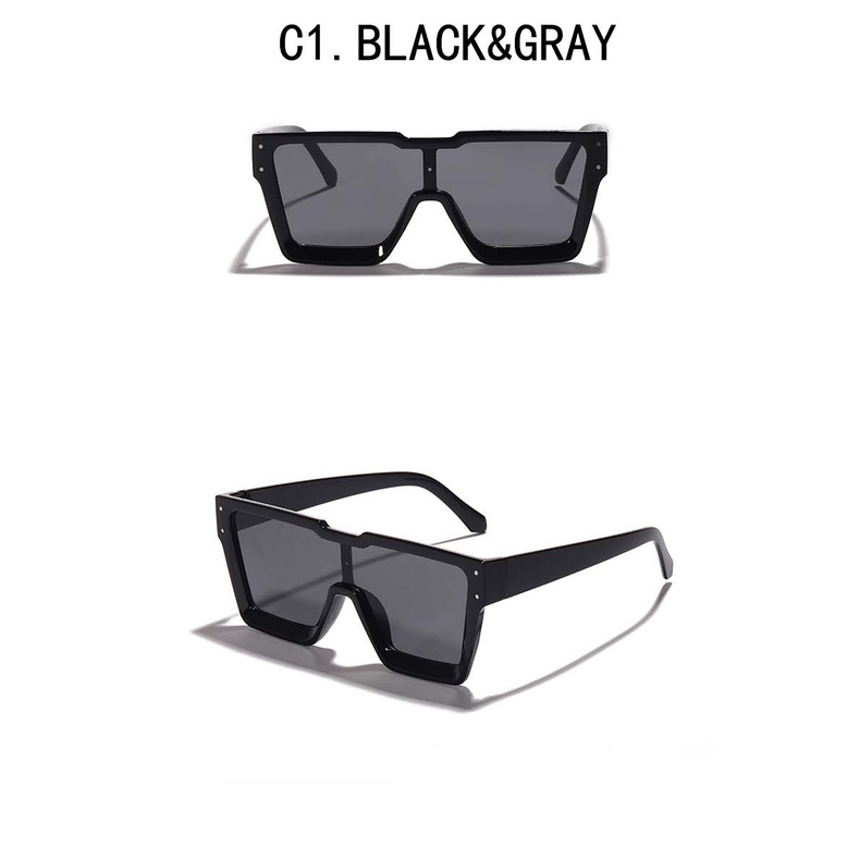 [ALL In STOCK] Retro Sunglaases Wanita Gadis Square Frame Eyeglasses Anti-Radiasi Hitam Murah Kaca UV400