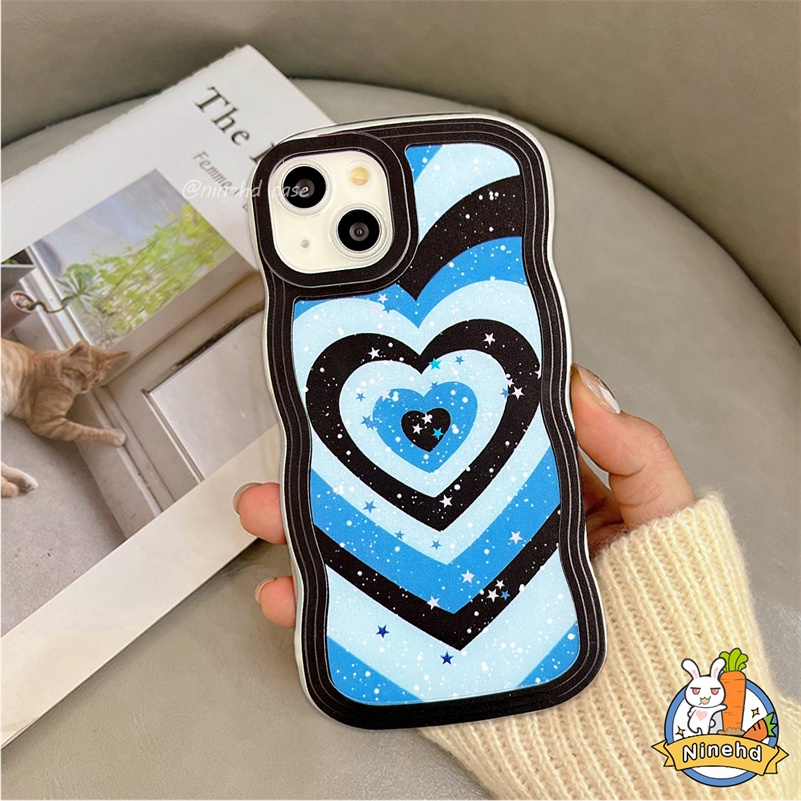 Huawei Y9 Prime 2019 Nova 7i 9 8 7 6 SE Pro Nova Y90 Y70 Plus Nova 5T 4e 3i 3e Y7A Y9s P20 Pro P30 Lite Honor 8X Bling Stars Love Heart Casing Handphone Tahan Guncangan Soft Wavy Edge Case