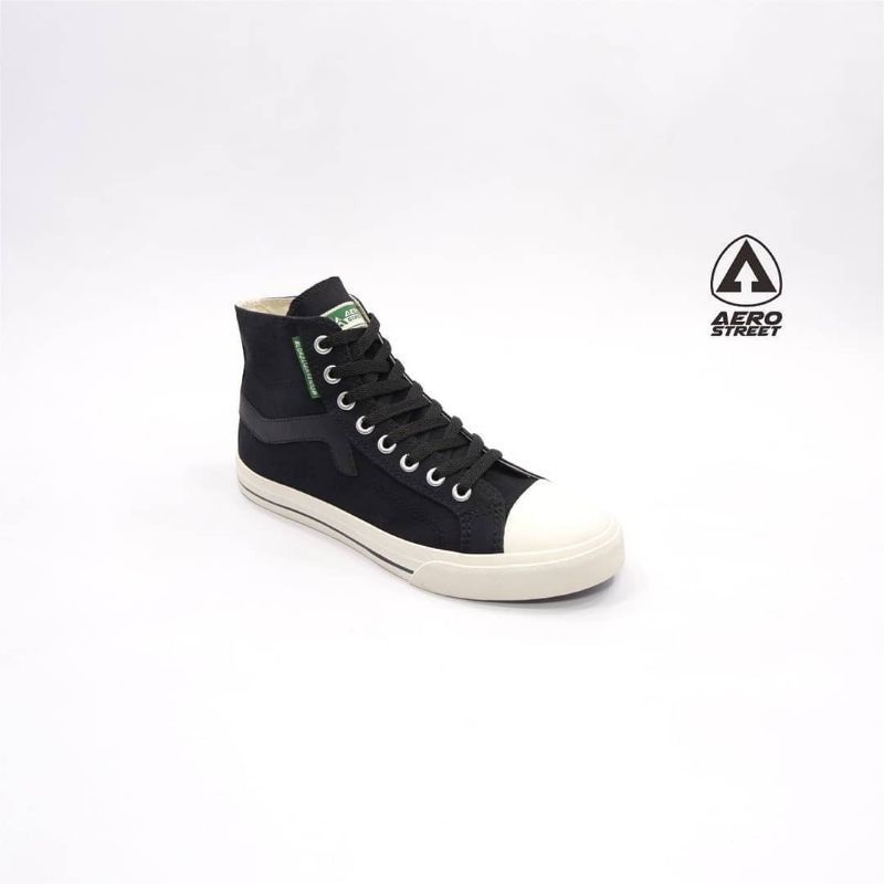 Aerostreet 37-40 Jhosse hight low natural Hitam - Sepatu Sneakers Casual Sport Sekolah Pria Wanita Aero Street