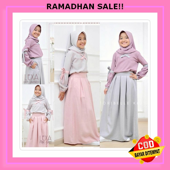 Monna Kids Midi Bahan Katun Rayon Dapat Gamis Anak ( Tidak Termasuk Hijab ) Muat Usia 8 - 10 Tahun (