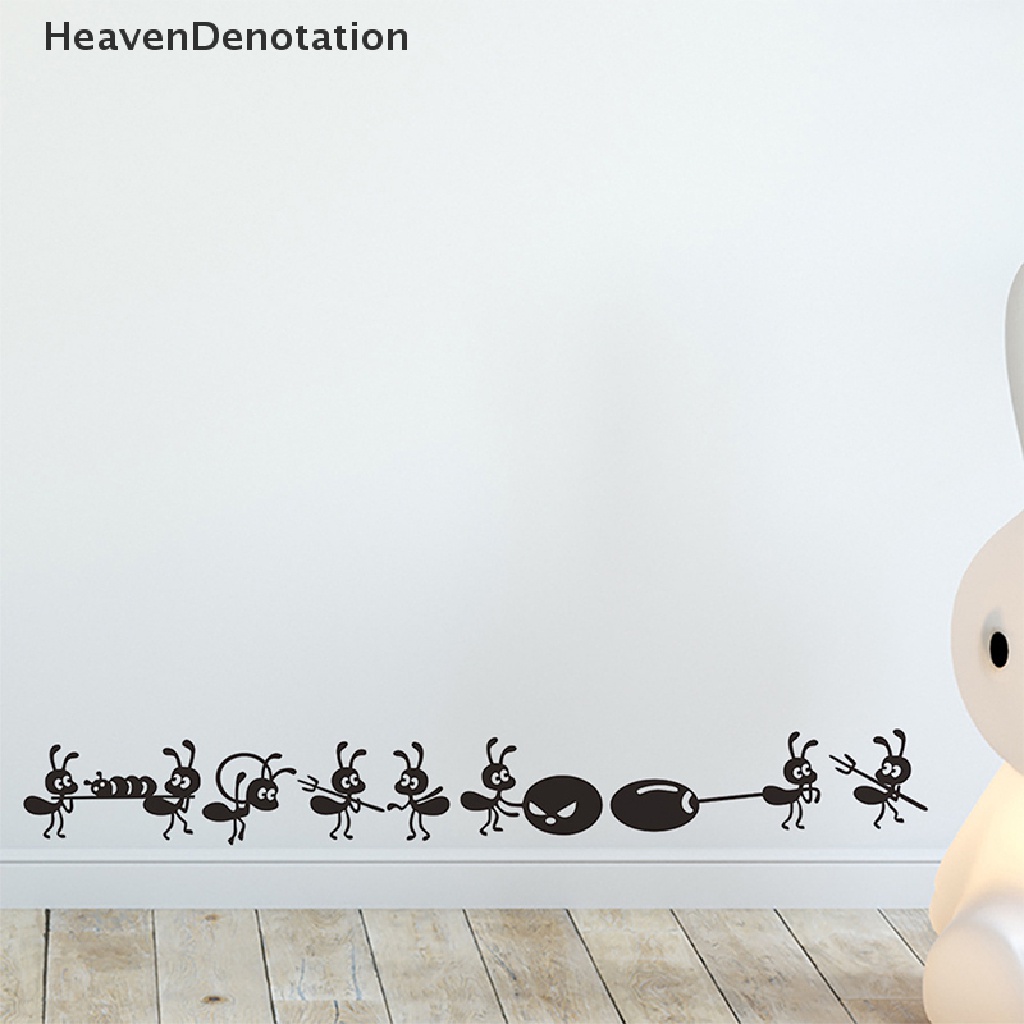 [HeavenDenotation] Kartun Semut Hitam Bergerak Stiker Dinding Untuk Kamar Anak Art Decals Stickers HDV