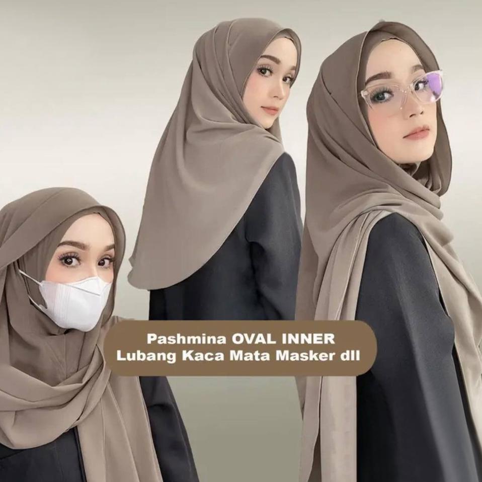 BRANDS FESTIVAL Pashmina Instan Royal OVAL INNER variasi Lubang Telinga / Jilbab Instan / Pasmina Ma