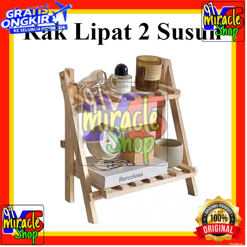 Rak Susun kayu Mini Serbaguna | Rak Meja Rakit Multifungsi