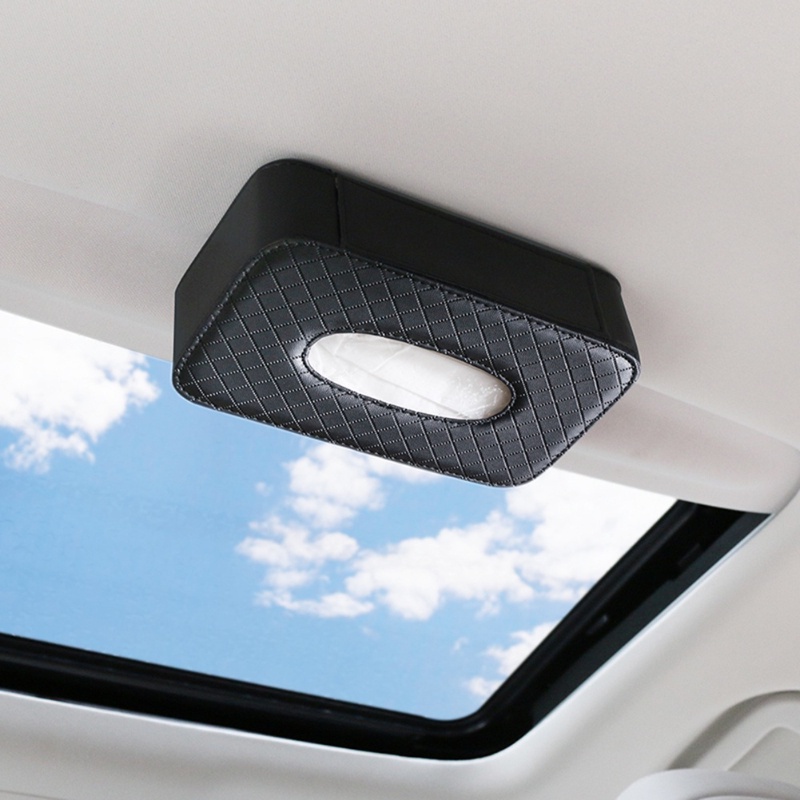 【COD】Kotak Tissue Kulit Mobil Mewah/Mobil Tisu Gantung/Car Visor Box Tisue Estetik Serbaguna/ Kotak Tissue Mobil Kulit