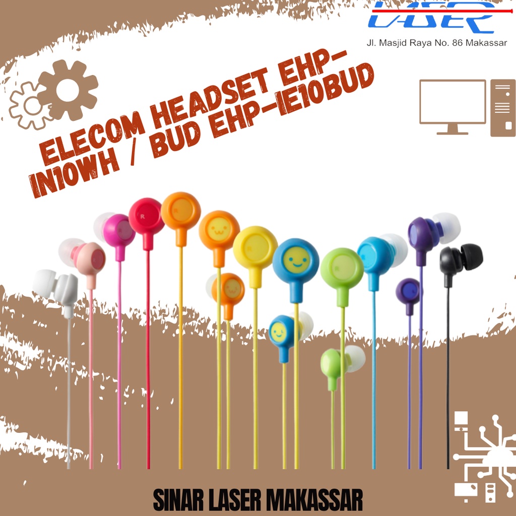 HEADSET EARPHONE ELECOM EHP-IN10WH / BUD EHP-IE10BUD HEADSET MURAH BERKUALITAS