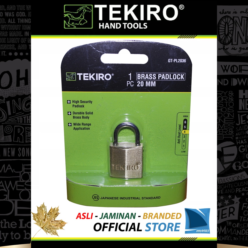 Gembok Kuningan 20~50 mm Cut Resistance Anti Rust Koper Pagar Rumah Teralis - Brass Padlock TEKIRO