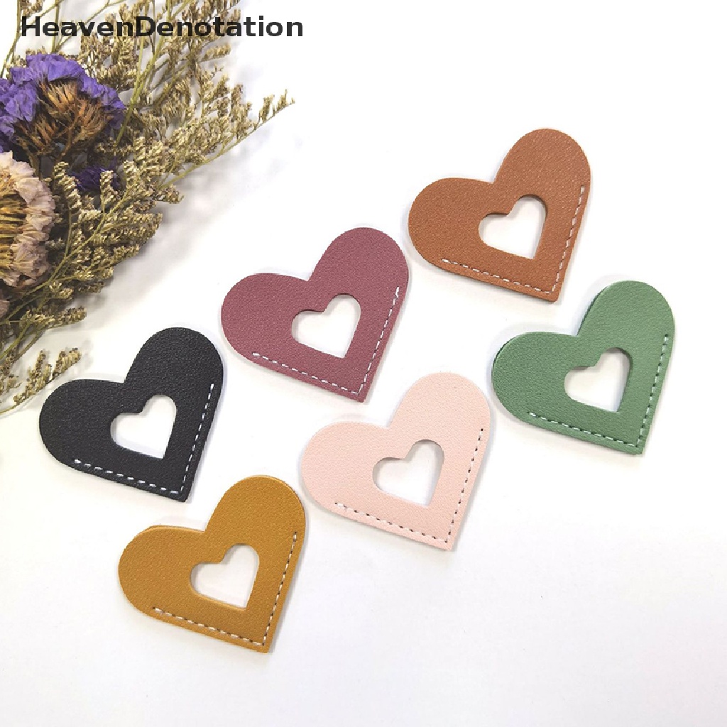 [HeavenDenotation] Handcrated Vintage Leather Bookmark Mini Portable Gift Heart Bookmark Bookholder Buku Sudut Lengan Pelindung Penanda Halaman HDV