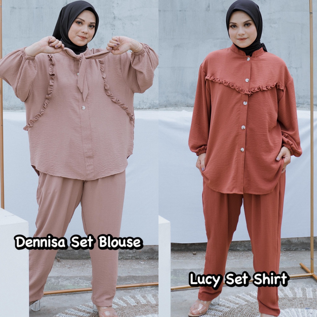 Lucy &amp; Dennisa One Set Oversize Setelan Wanita LD 128cm Top Hijab Friendly