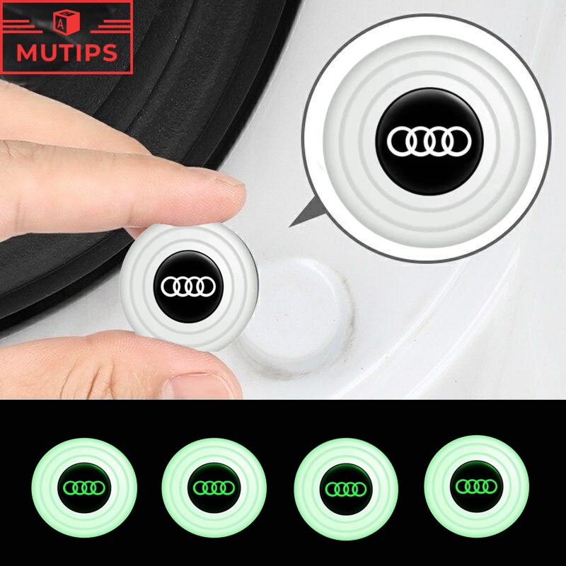 Audi 4/8/12/16Pcs Baru Tipe Luminous Bagasi Pintu Mobil Anti Shock Tabrak Pad Silikon Stiker Mengurangi Kebisingan Penyangga Universal Untuk TT mk2 A5 A4 B7 A3 8l A1 Q5 B8 B5 A6 C7 C6 Q7 Q3 RS3