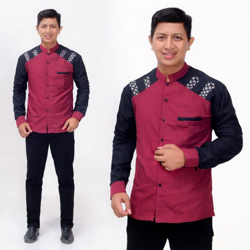 Baju Koko Pria Bordir Syubbanul Muslimin Koko Azzahir Koko Kurta Lengan Panjang