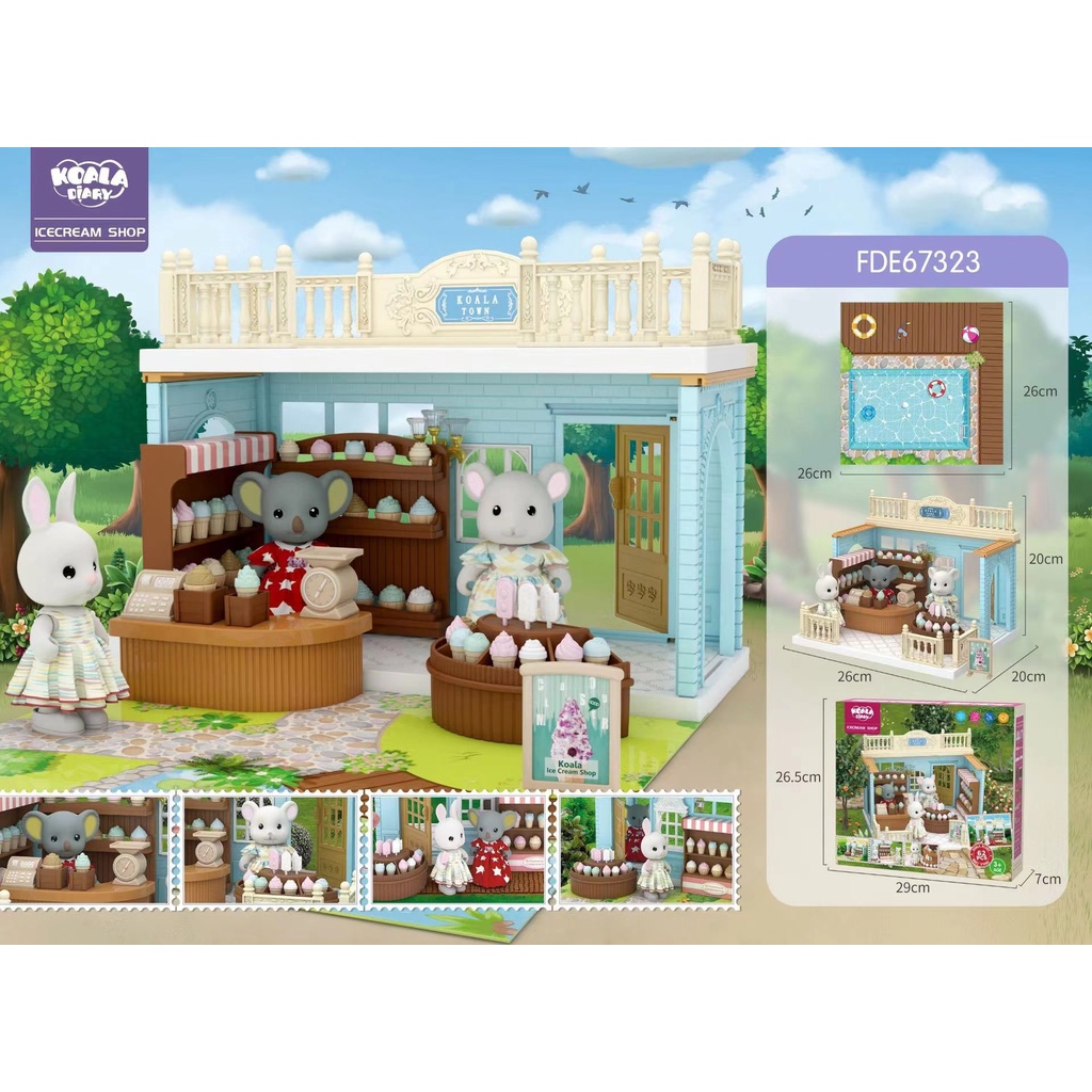 Koala Diary Families Luxury Villa  - Koala Diary House - Koala Bus House - Koala Town House Playset 