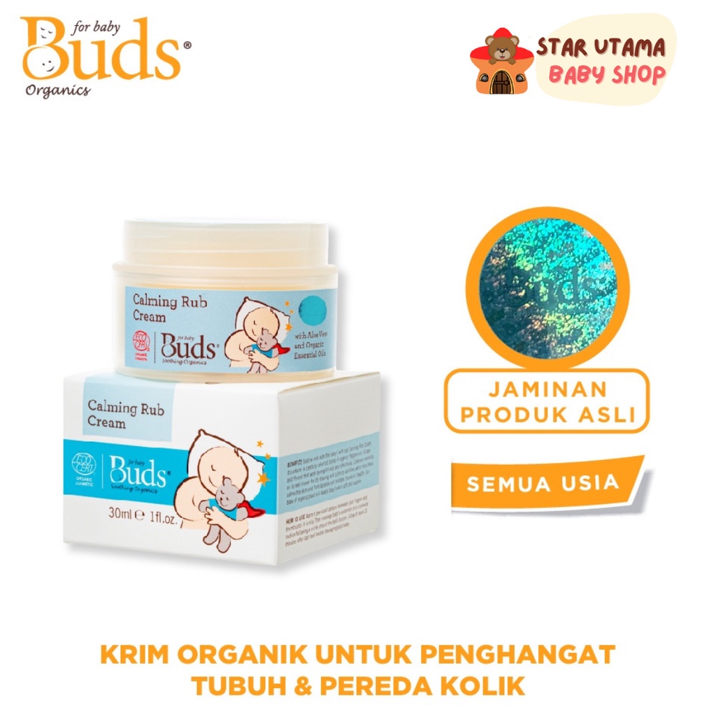 Buds Organics Calming Tummy Rub Cream - Krim Penghangat Tubuh dan Pereda Kolik Bayi dan Anak