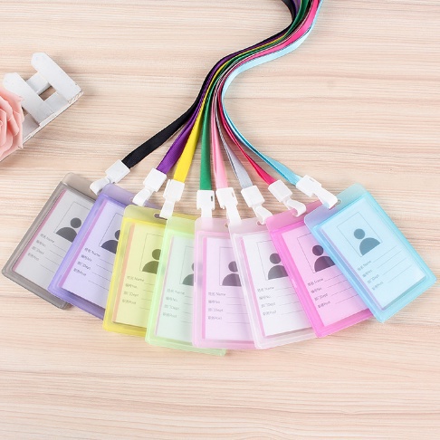 

LYSASHOPINSTAN Gantungan Kartu Name Tag Lanyard Polos Motif Kucing Akses MRT Busway E-Money Flazz BRIzi Bentuk Karakter Warna Pastel Lanyart Card