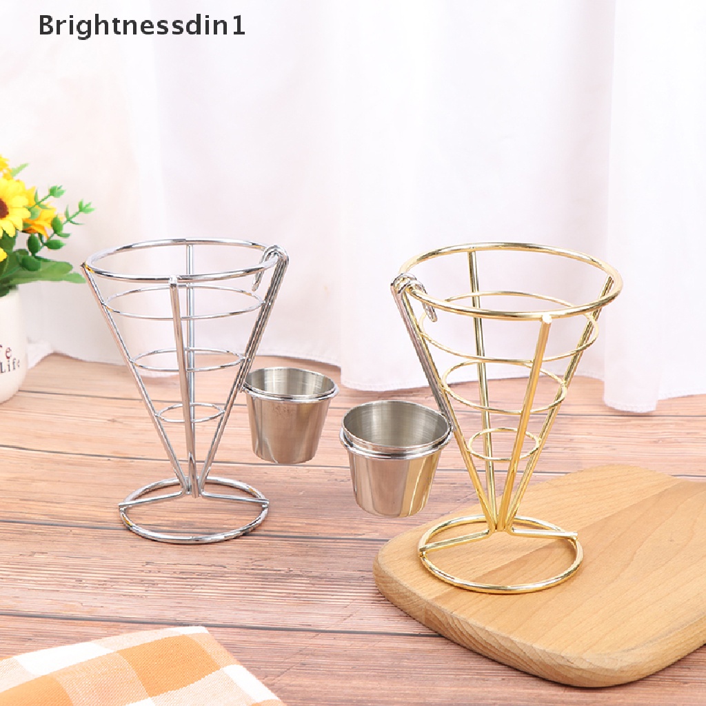 [Brightnessdin1] 1pcs French Fry Stand Cone Basket Holder Tempat Kentang Goreng Ikan Dan Keripik Dan Makanan Pembuka Butik