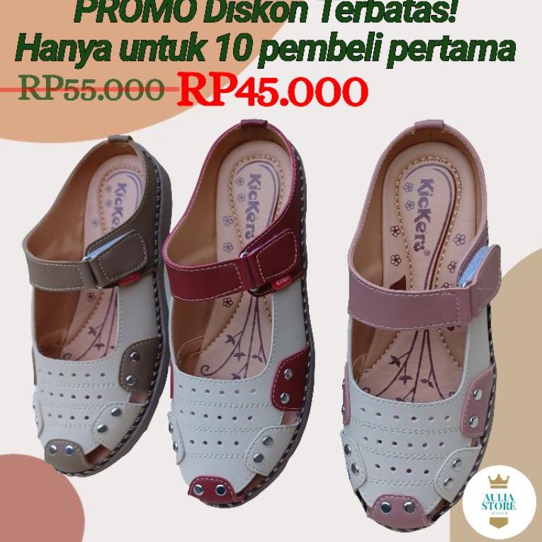 Harga Termuraah Sepatu sandal wanita kickers tersedia size jumbo/bsize // selop hrv