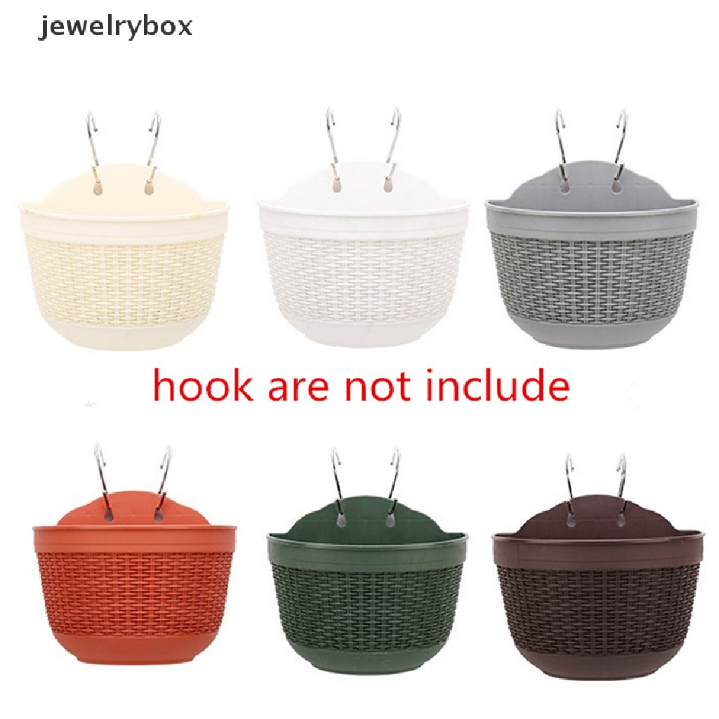 [jewelrybox] Pot Bunga Gantung Plastik Setengah Lingkaran Hiasan Dinding Tanaman Pot Keranjang Home Decor Boutique