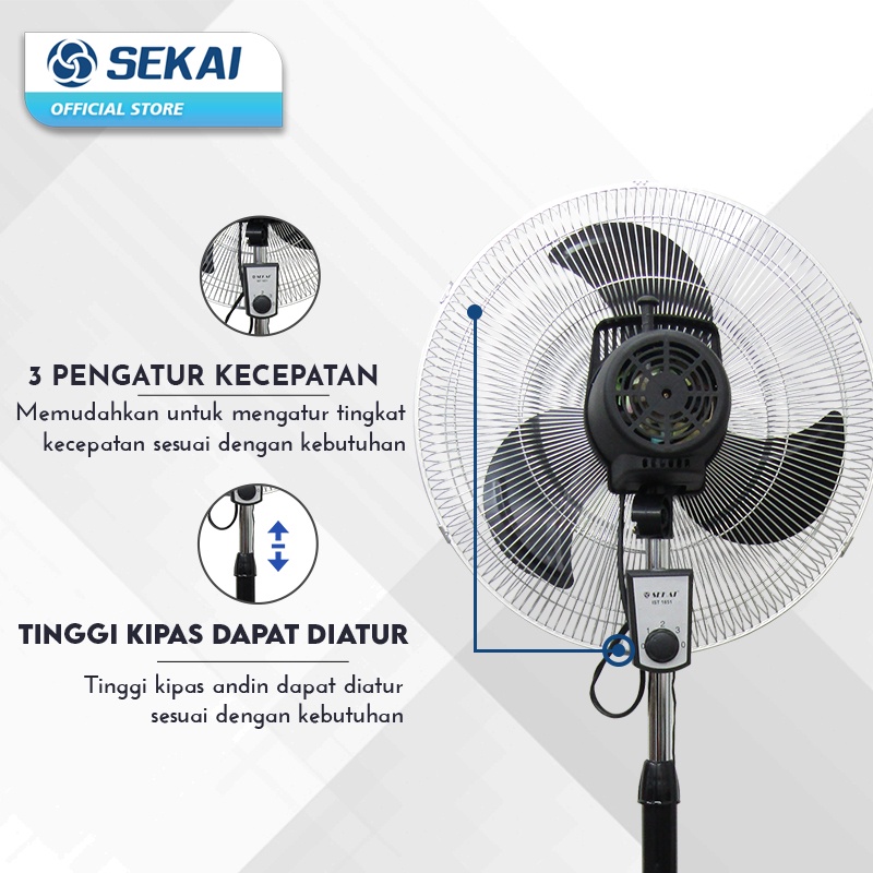 SEKAI Metal Fan 3in1 IST1851 Kipas Angin 18 Inch IST 1851