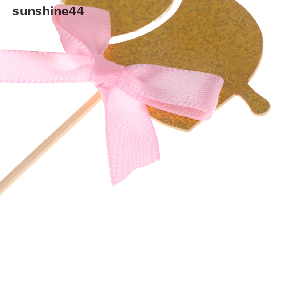 Sunshine 12Pcs Hiasan Kue Kartun Gajah Warna Biru &amp; Pink Untuk Dekorasi Pesta Baby Shower ID