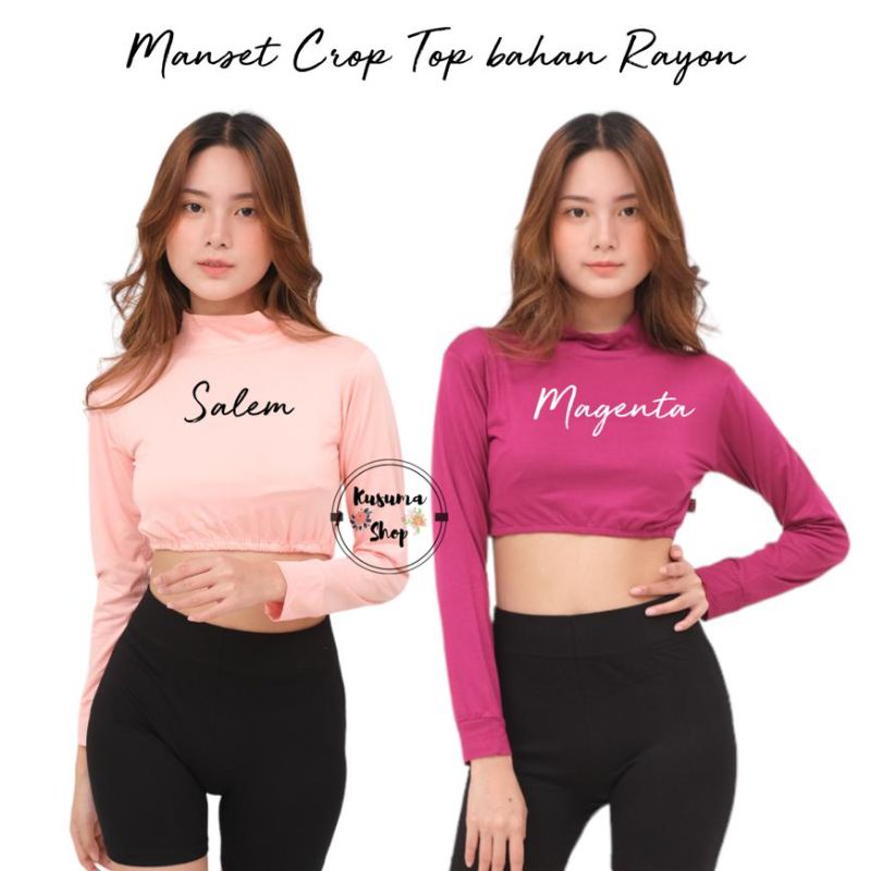 Manset Kaos Crop Top Bahan Rayon size L