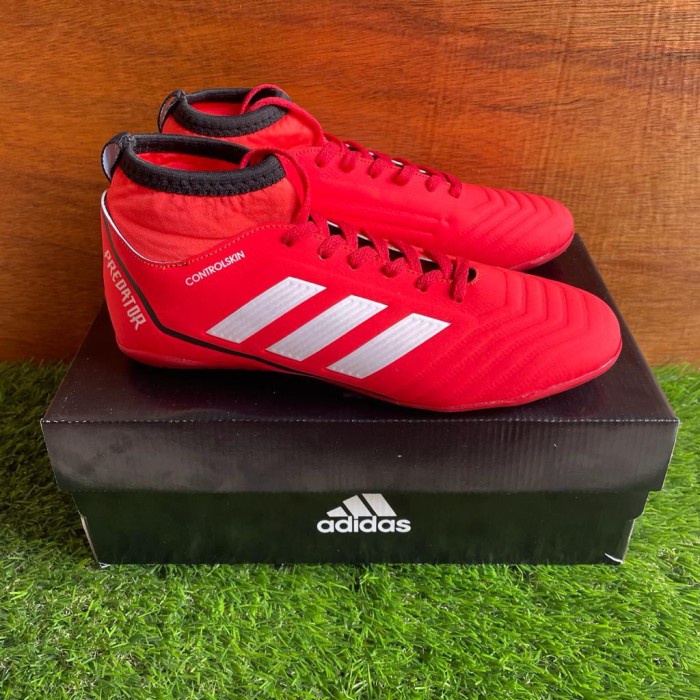 TERLARIS Sepatu Futsal Adidas Boots Predator Sport Merah Premium Grade ORI - Merah, 39 KODE 321