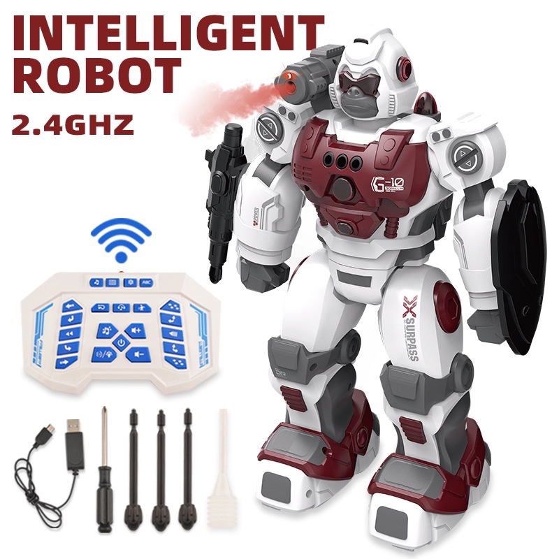 LIMITED - KINGKONG JUMBO ROBOT 32CM / GOLIRA MAINAN ANAK REMOTE CONTROL 2.4GHZ TEMBAK DAN SPRAY / RC