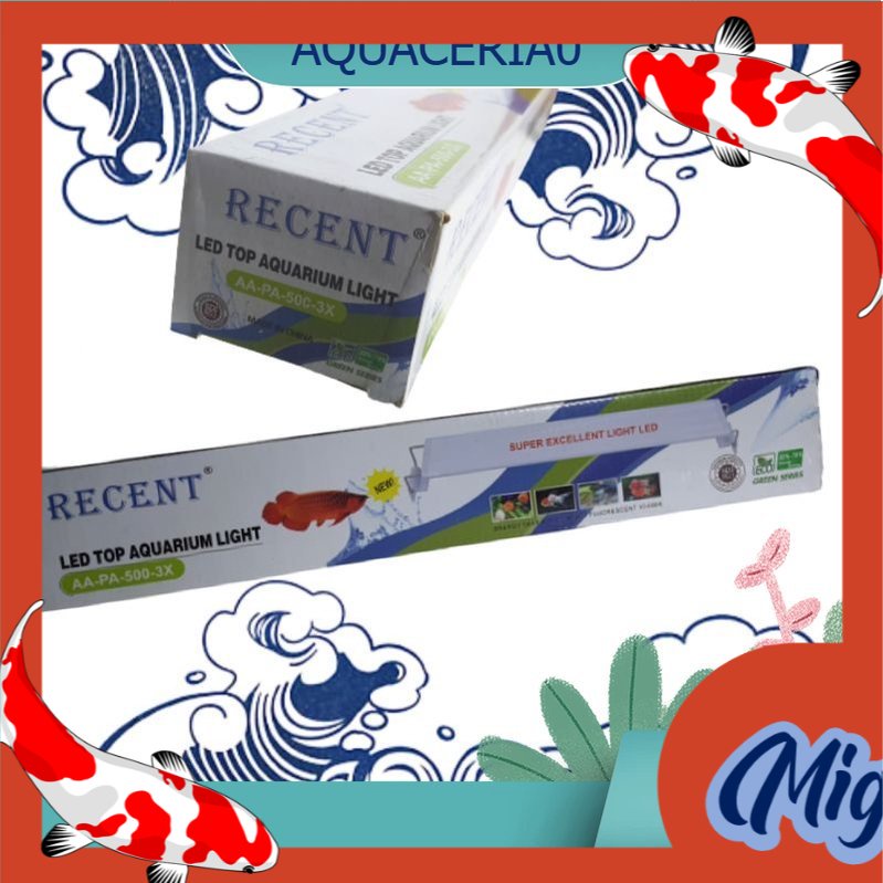 RECENT PA 500 lampu LED aquarium Lampung gantung aquarium 50/60cm 3xganti warna