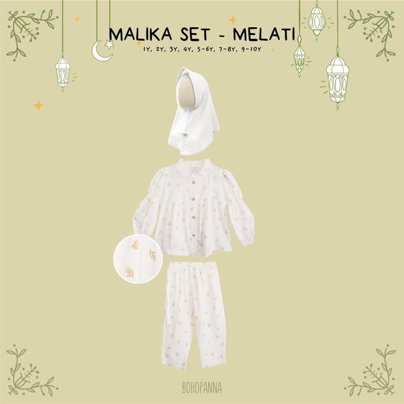 Bohopanna Raya Collection - Malika Tunik Set (Set Tunik Muslim Anak + Hijab)