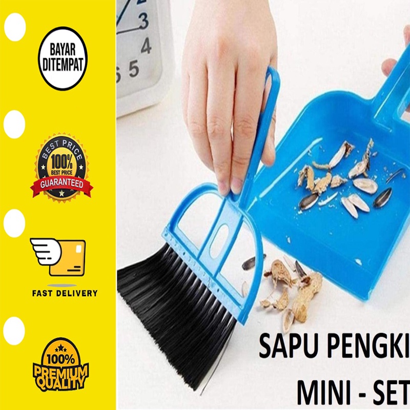 Sapu Pengki Set Mini Dustpan Mobil Meja Lantai Laptop Kecil Plastik - RANDOM