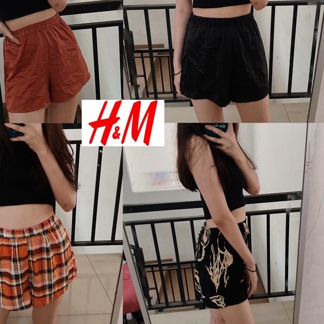 ♠ H&M MONKI Lounge Satin Viscose Shorts Hnm Short Pants Home Celana Pendek Tidur Celpen Rayon Hotpan