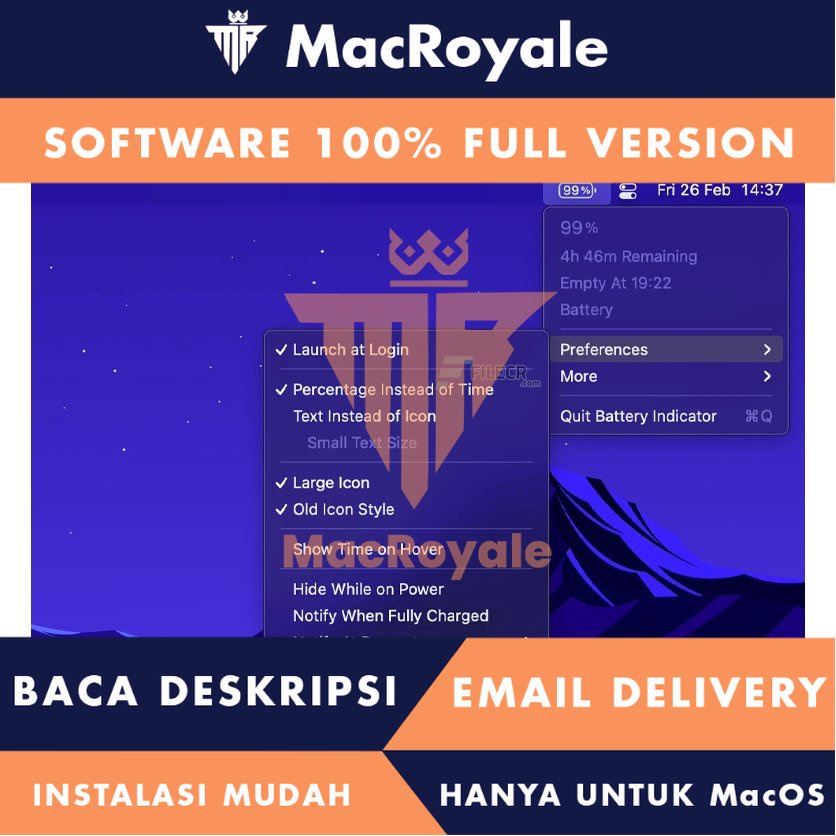 [MacOS] Battery Indicator Full Version Lifetime Full Garansi