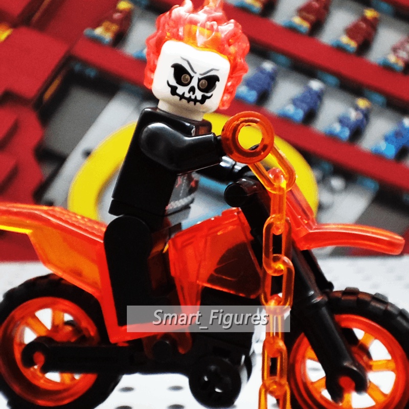 Ghost Rider Red Hood Minifigures Ghost Panther Marvel Blok Bangunan Angka Mini Hadiah Ulang Tahun Rakitan Mainan