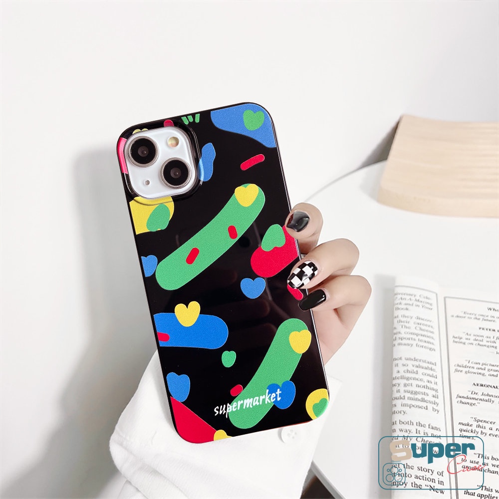 Full Pelindung Case Kompatibel Untuk IPhone 7Plus 8Plus XR 12 11 14 13 Pro Max 7 8 14 Plus X XS Max SE 2020 Warna-Warni Art Pigmen Cinta Hati Glossy Halus Lembut Tpu Phone Case